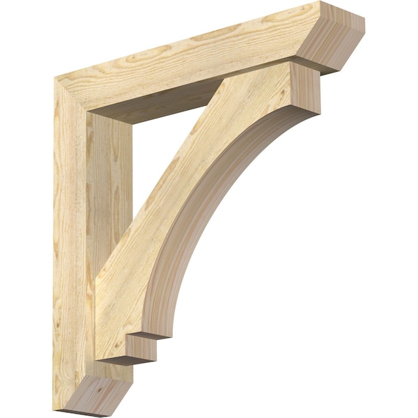 Ekena Millwork Imperial Slat Rough Sawn Bracket w/ Offset Brace, Douglas Fir, 6"W x 30"D x 30"H BKT0604X30X30IMP06RDF - main